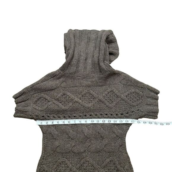 Anthropologie Sleeping on Snow Brown Chunky Tunic Snap Cardigan Sweater Sz S - Picture 7 of 8